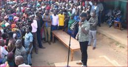 Governor George Natembeya addresing locals.